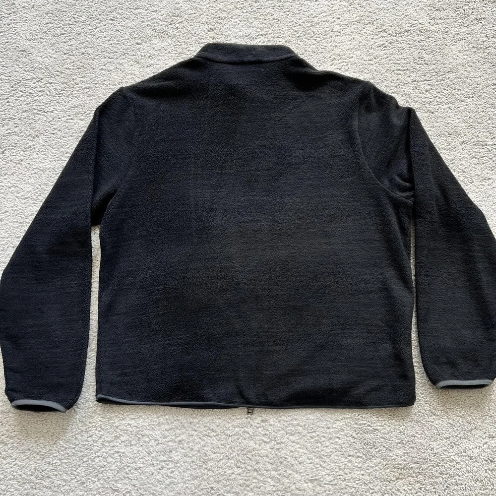 Peter Millar Micro Shearling Fleece Jacket Mens L Black Full Zip Golf Layer